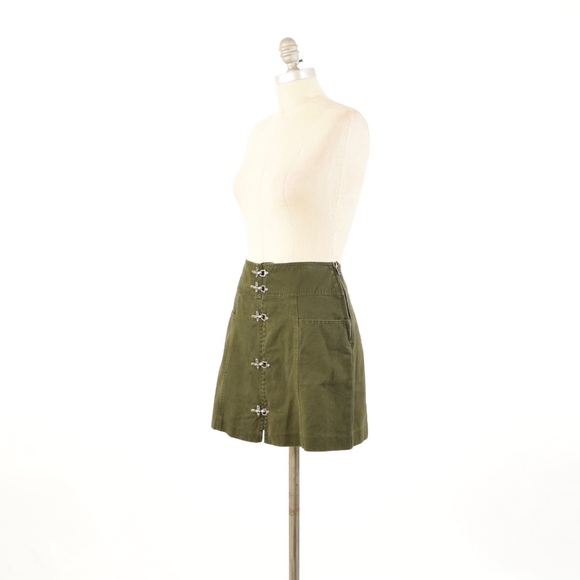 ❌SOLD❌Nasty Gal Military Green Denim Mini Skirt - Picture 5 of 7